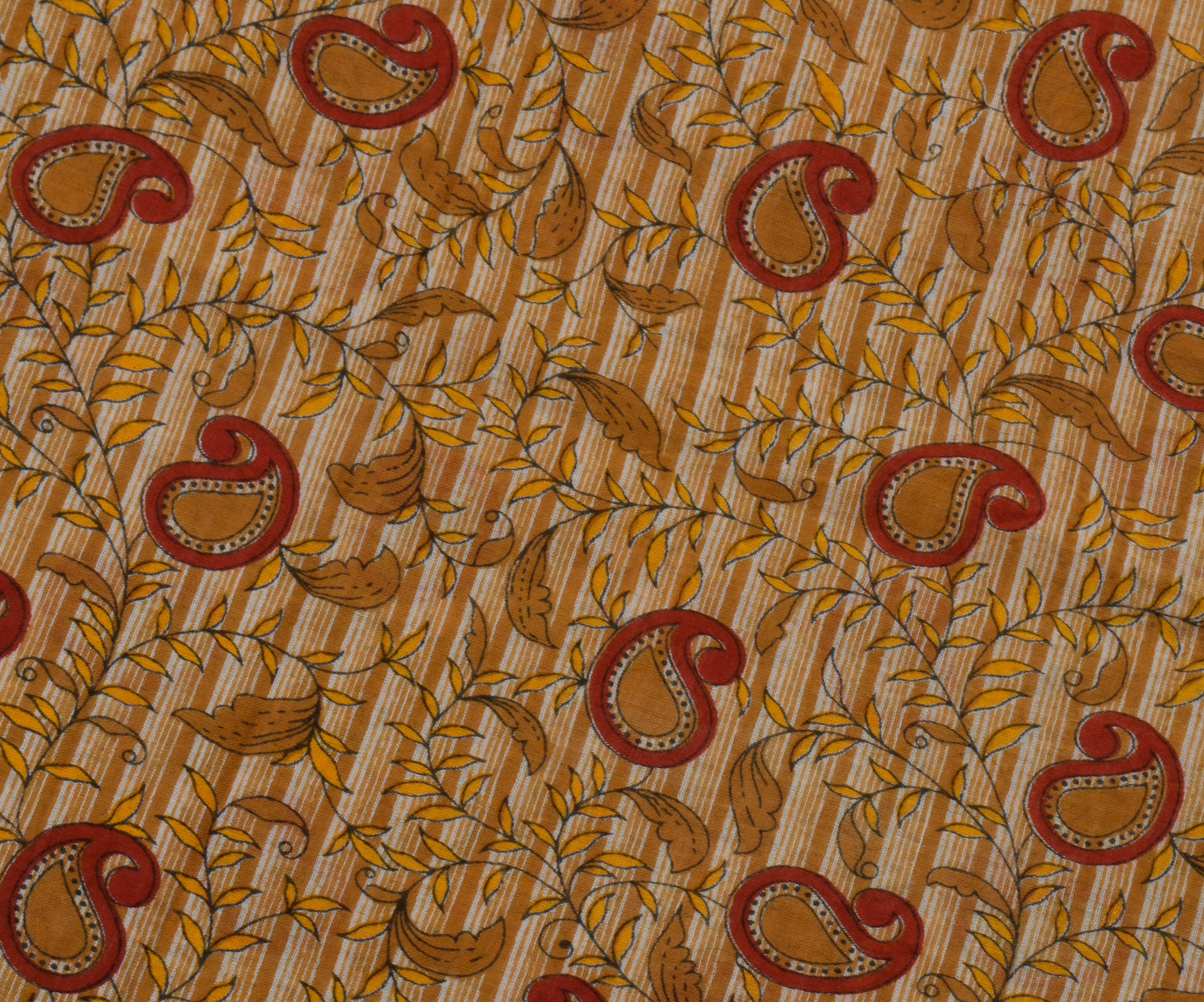 Sushila Vintage Indian Saree 100% Pure Cotton Printed Paisley Soft Craft Fabric