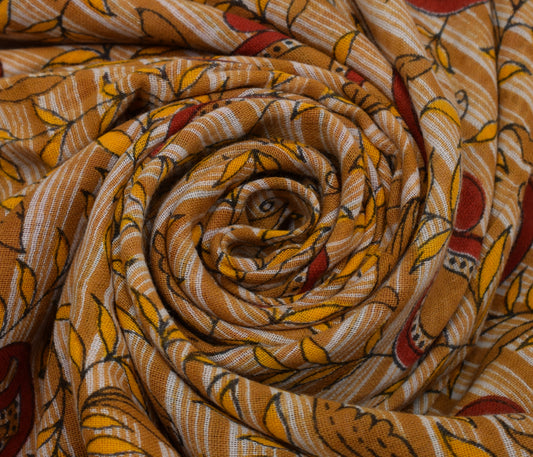 Sushila Vintage Indian Saree 100% Pure Cotton Printed Paisley Soft Craft Fabric