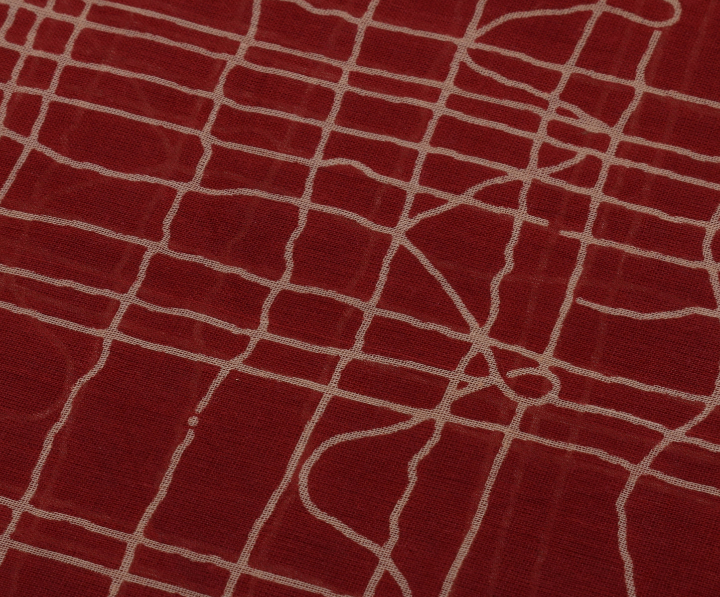 Sushila Vintage Red Indian Saree 100% Pure Cotton Printed 5 Yard Craft Fabric