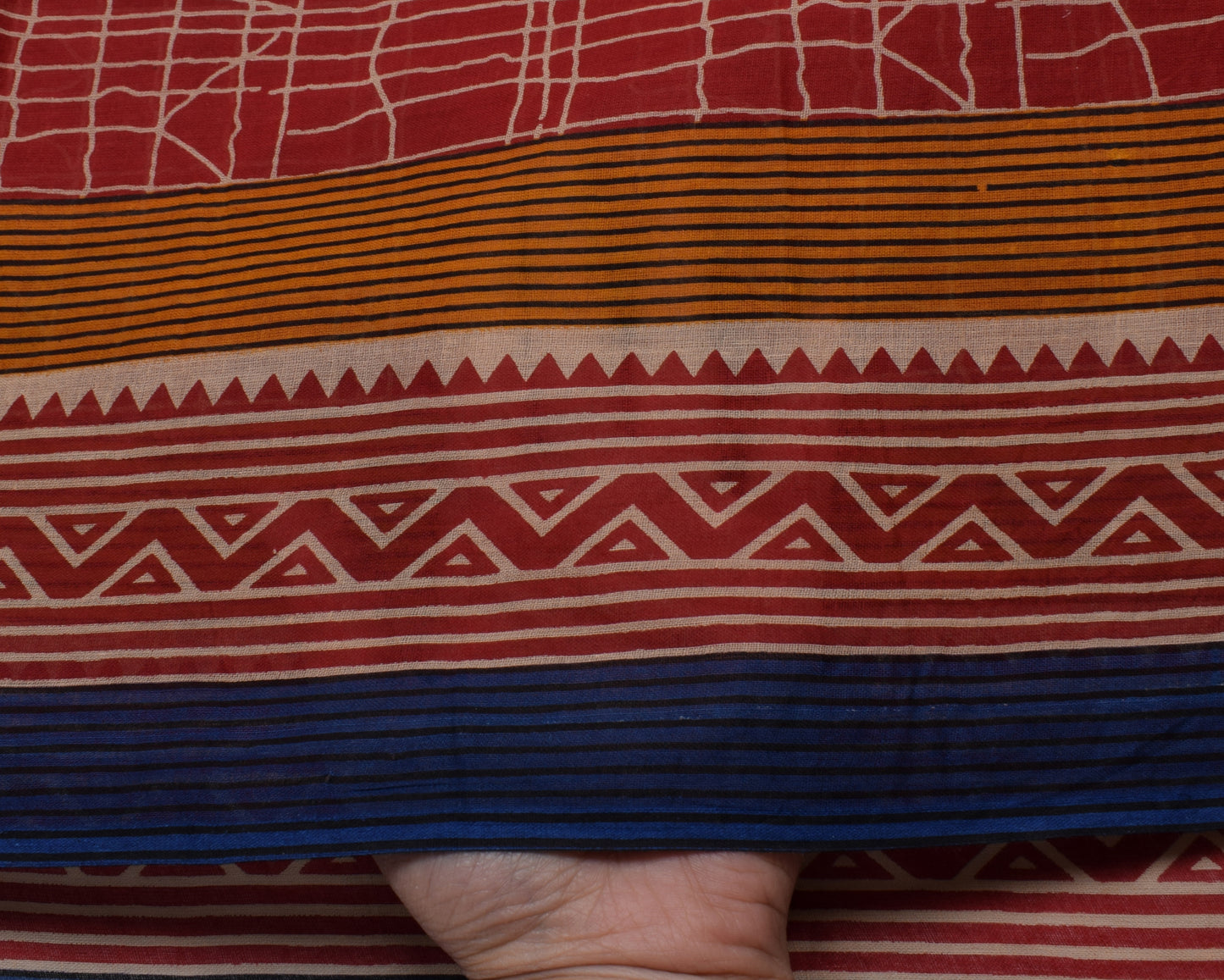 Sushila Vintage Red Indian Saree 100% Pure Cotton Printed 5 Yard Craft Fabric