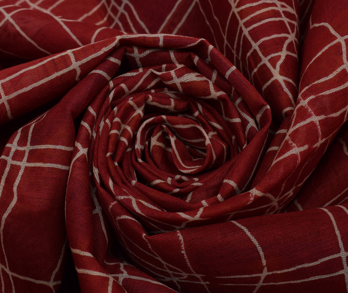 Sushila Vintage Red Indian Saree 100% Pure Cotton Printed 5 Yard Craft Fabric