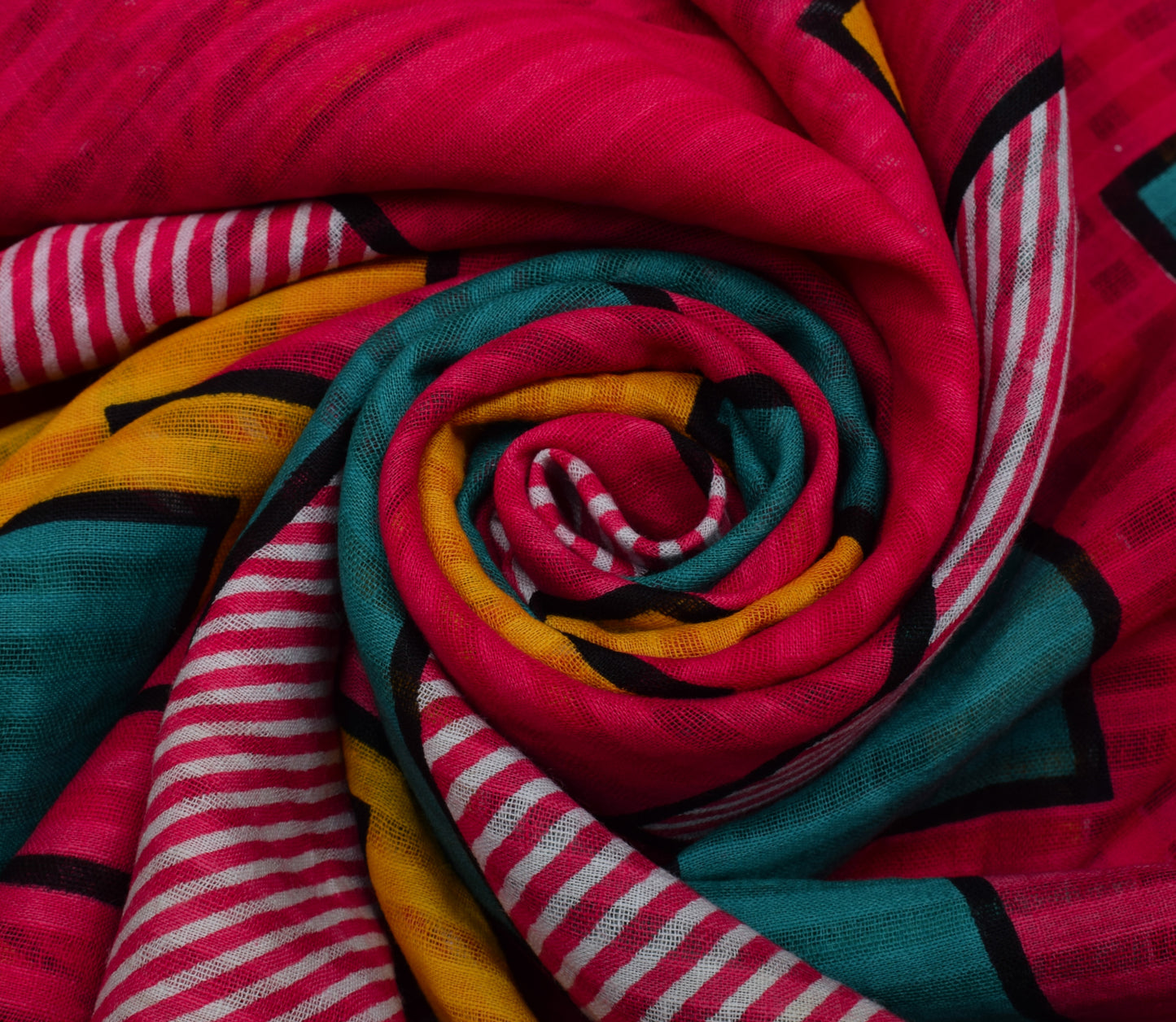 Sushila Vintage Indian Saree 100% Pure Cotton Printed Soft Craft 5 Yard Fabric