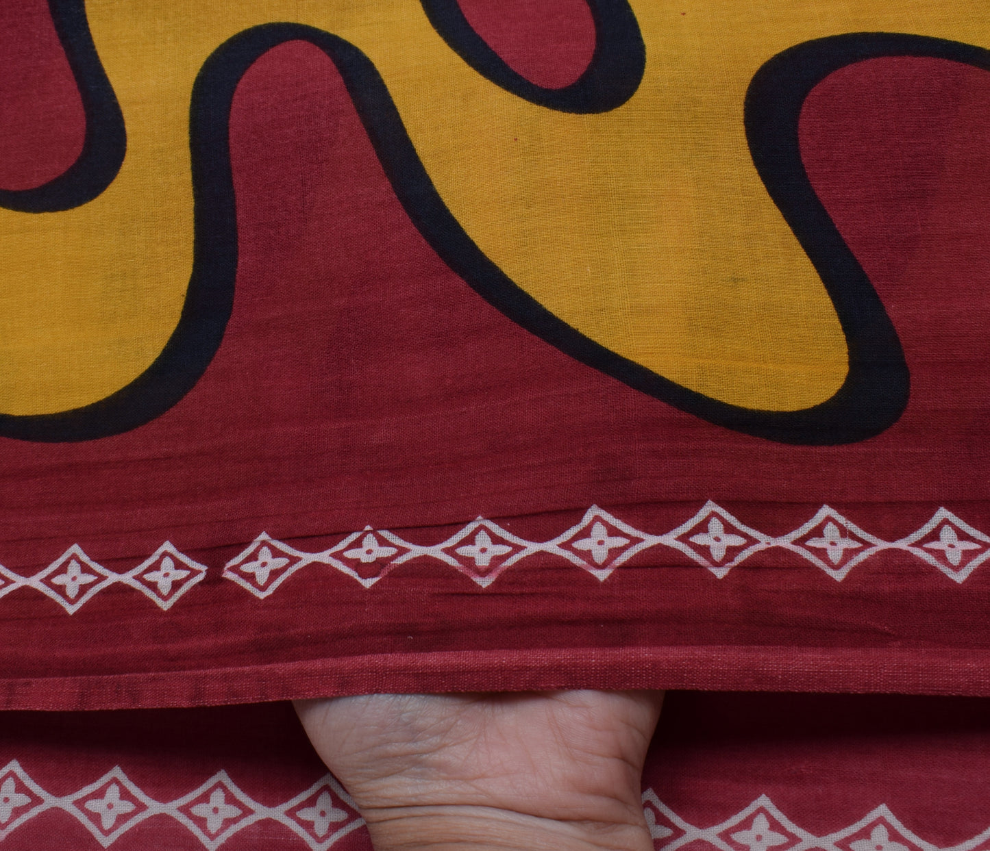 Sushila Vintage Maroon Saree 100% Pure Cotton Printed Floral Soft Craft Fabric
