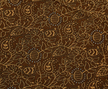 Sushila Vintage Brown Saree 100% Pure Cotton Printed Floral Craft 5 Yard Fabric