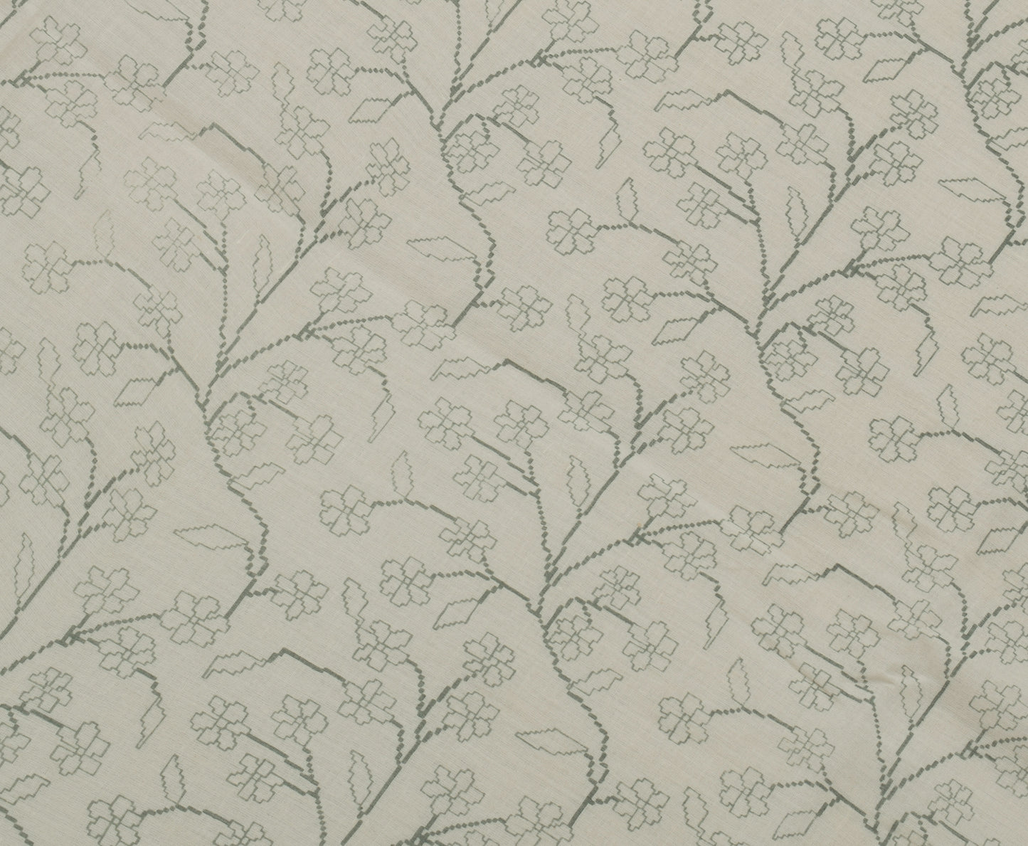 Sushila Vintage Cream Saree 100% Pure Cotton Printed Floral Soft Craft Fabric