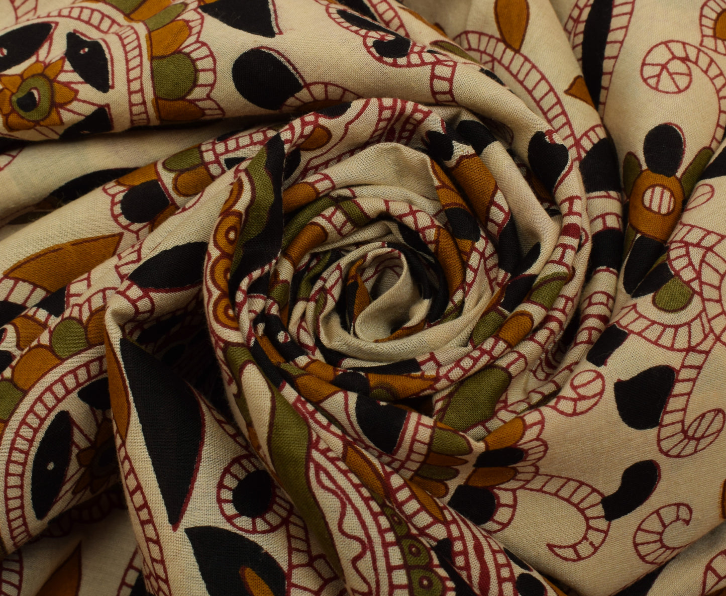 Sushila Vintage Light Brown Saree Pure Cotton Printed 5 Yard Soft Craft Fabric