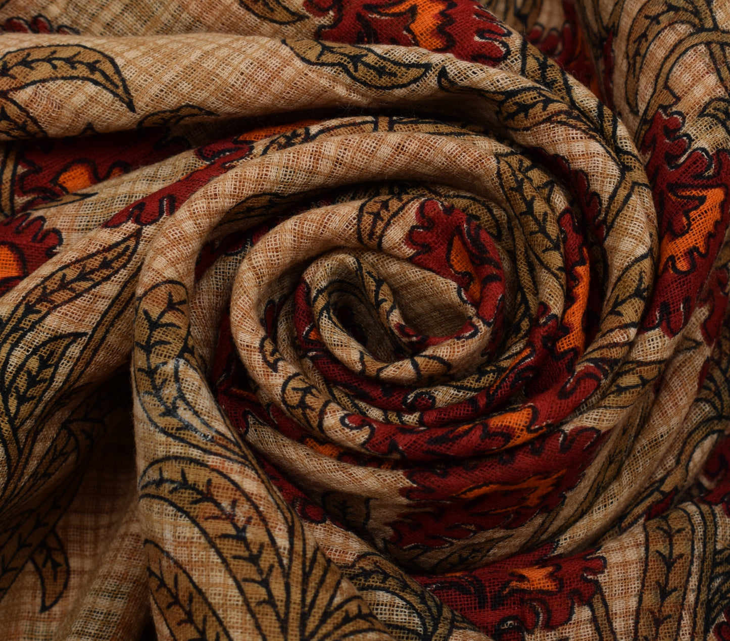 Sushila Vintage Brown Saree 100% Pure Cotton Printed Floral Soft Craft Fabric