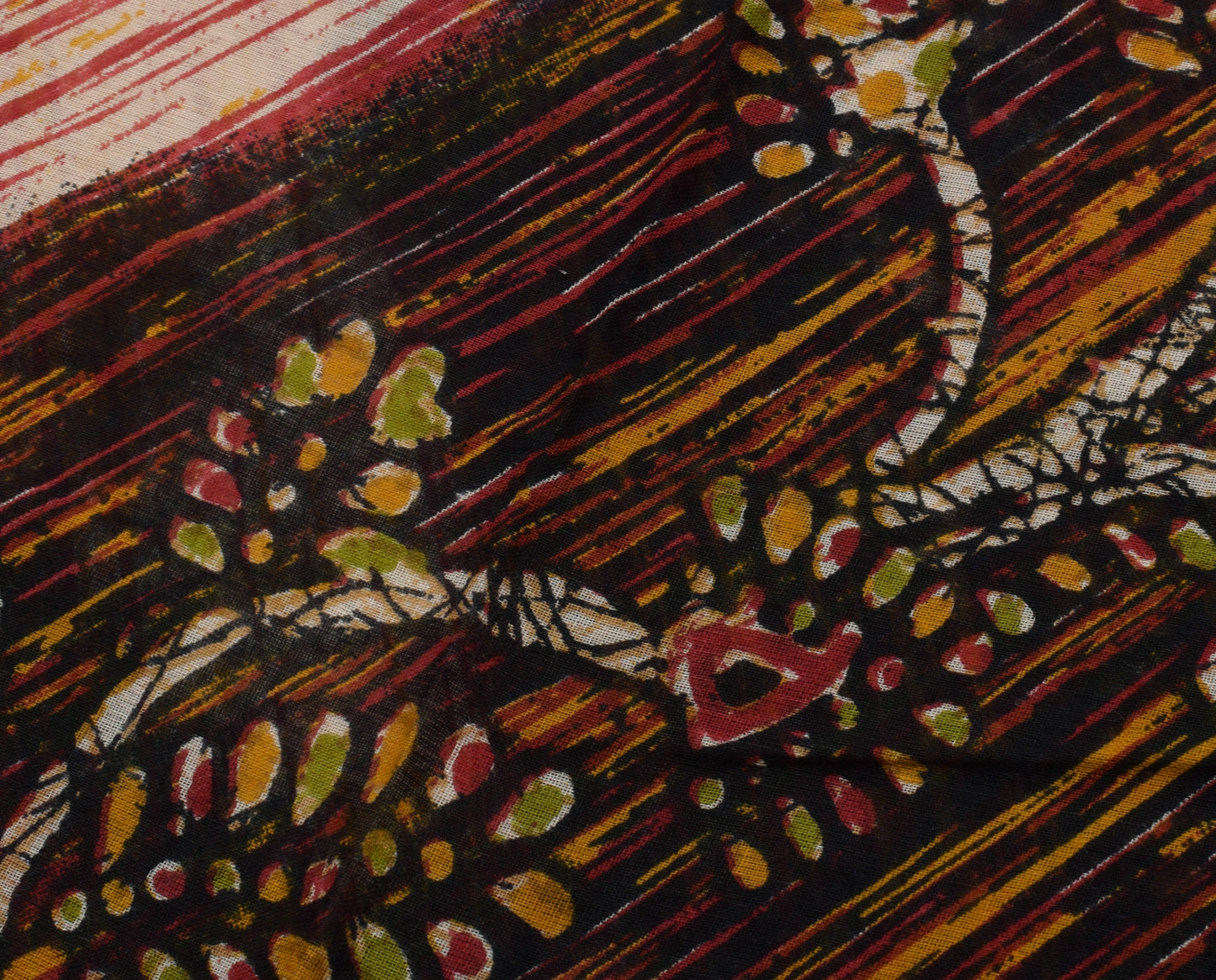 Sushila Vintage Indian Saree 100% Pure Cotton Printed 5 Yard Soft Craft Fabric