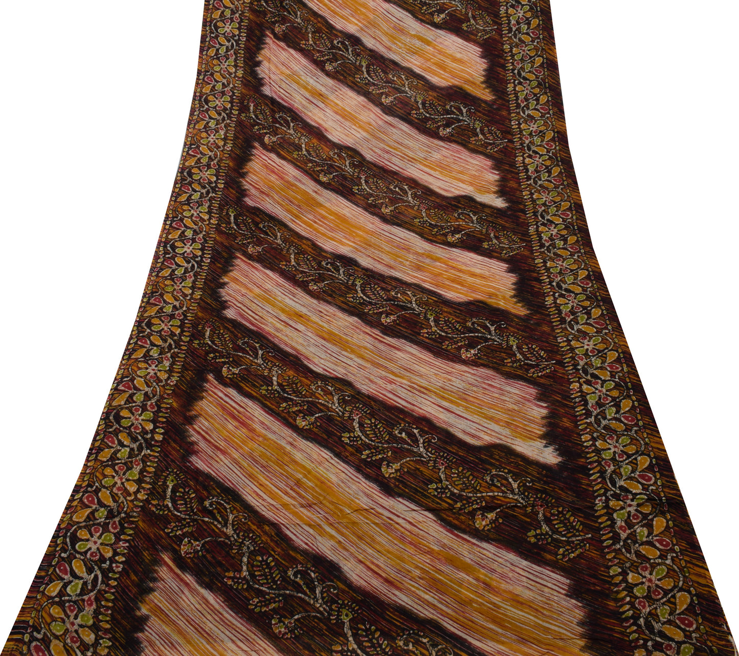 Sushila Vintage Indian Saree 100% Pure Cotton Printed 5 Yard Soft Craft Fabric