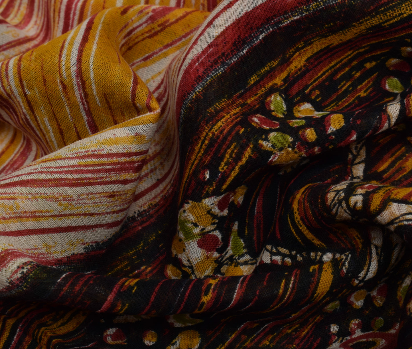 Sushila Vintage Indian Saree 100% Pure Cotton Printed 5 Yard Soft Craft Fabric