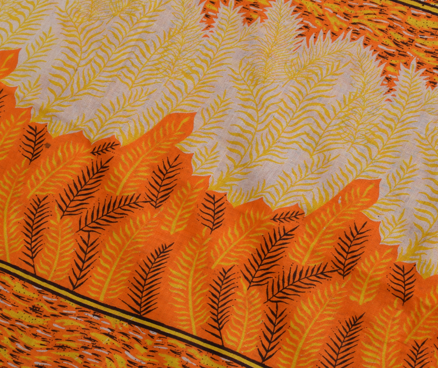 Sushila Vintage Indian Saree 100% Pure Cotton Printed Craft Sheer Craft Fabric