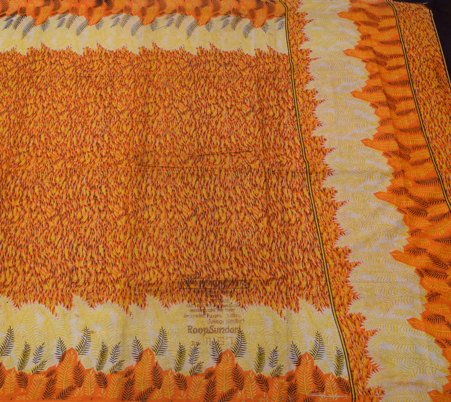 Sushila Vintage Indian Saree 100% Pure Cotton Printed Craft Sheer Craft Fabric