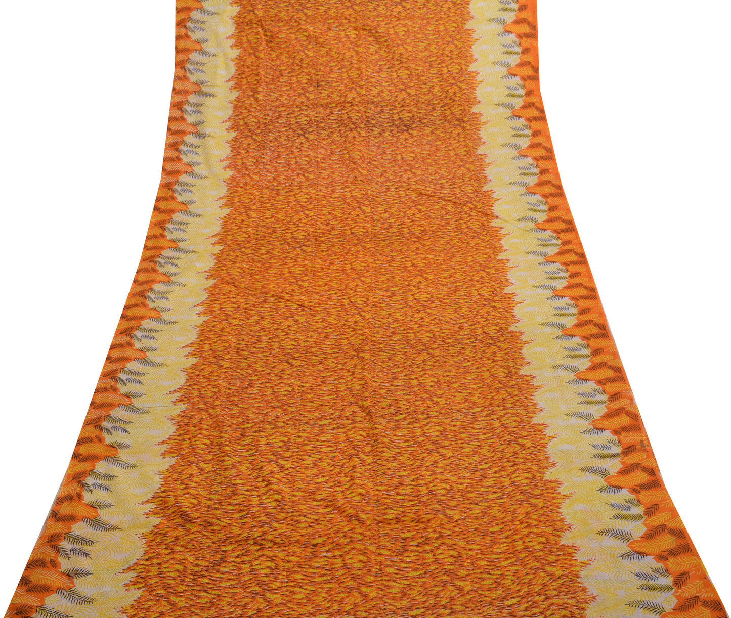 Sushila Vintage Indian Saree 100% Pure Cotton Printed Craft Sheer Craft Fabric