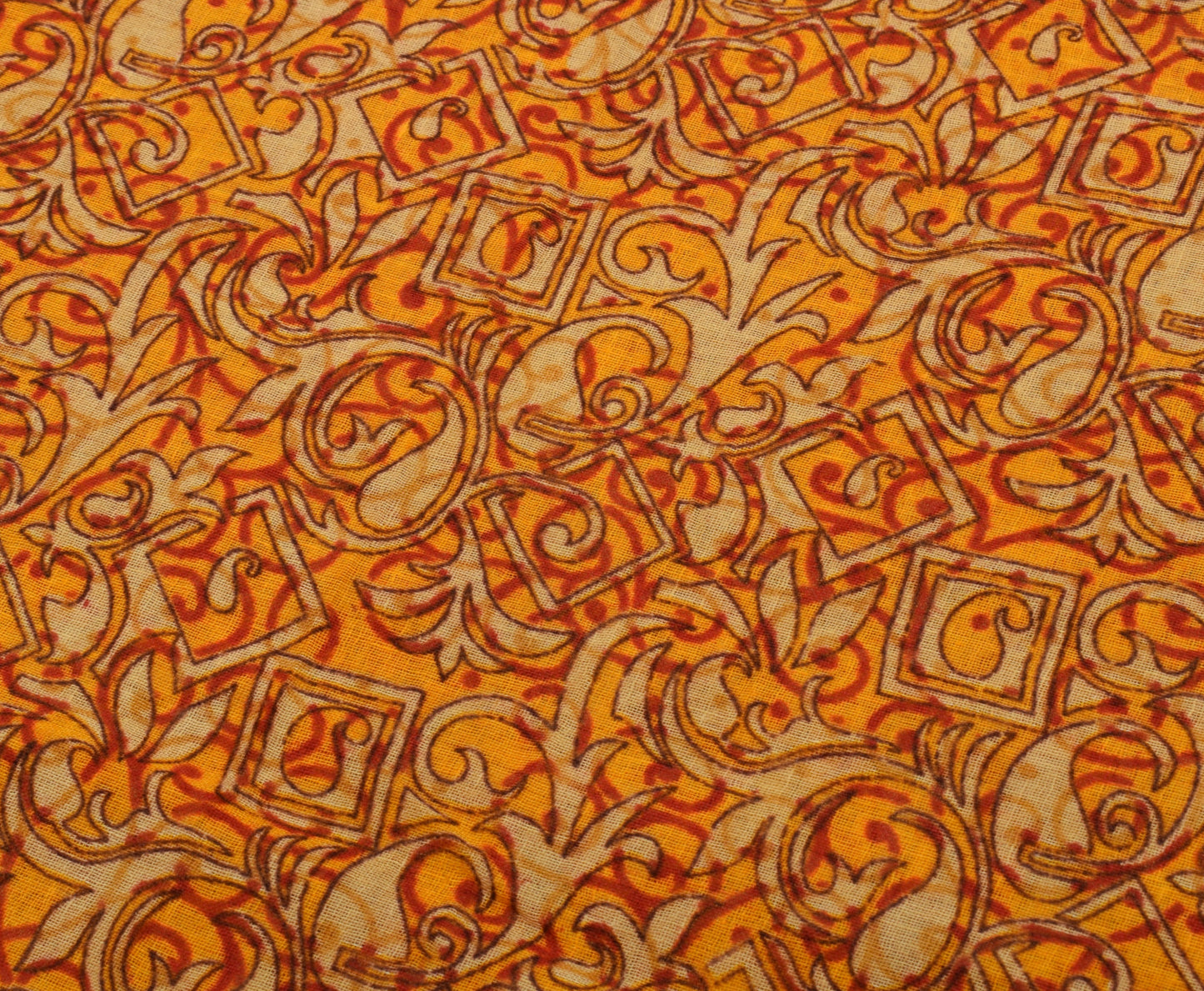 Sushila Vintage Indian Saree 100% Pure Cotton Printed Paisley Soft Craft Fabric