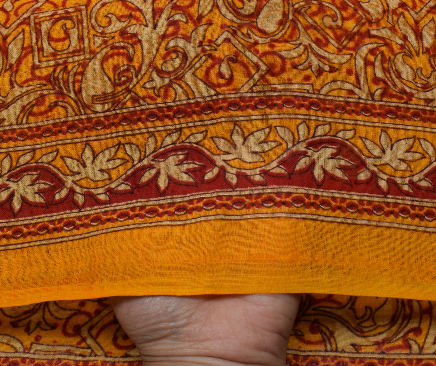 Sushila Vintage Indian Saree 100% Pure Cotton Printed Paisley Soft Craft Fabric