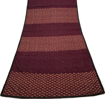 Sushila Vintage Garnet Indian Saree 100% Pure Cotton Printed Soft Craft Fabric