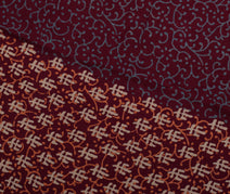 Sushila Vintage Garnet Indian Saree 100% Pure Cotton Printed Soft Craft Fabric