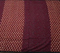 Sushila Vintage Garnet Indian Saree 100% Pure Cotton Printed Soft Craft Fabric