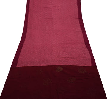 Sushila Vintage Pink Saree 100% Pure Cotton Printed Floral Soft Craft Fabric