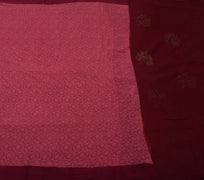 Sushila Vintage Pink Saree 100% Pure Cotton Printed Floral Soft Craft Fabric