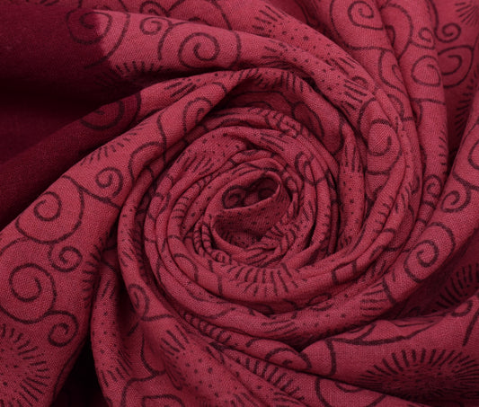 Sushila Vintage Pink Saree 100% Pure Cotton Printed Floral Soft Craft Fabric