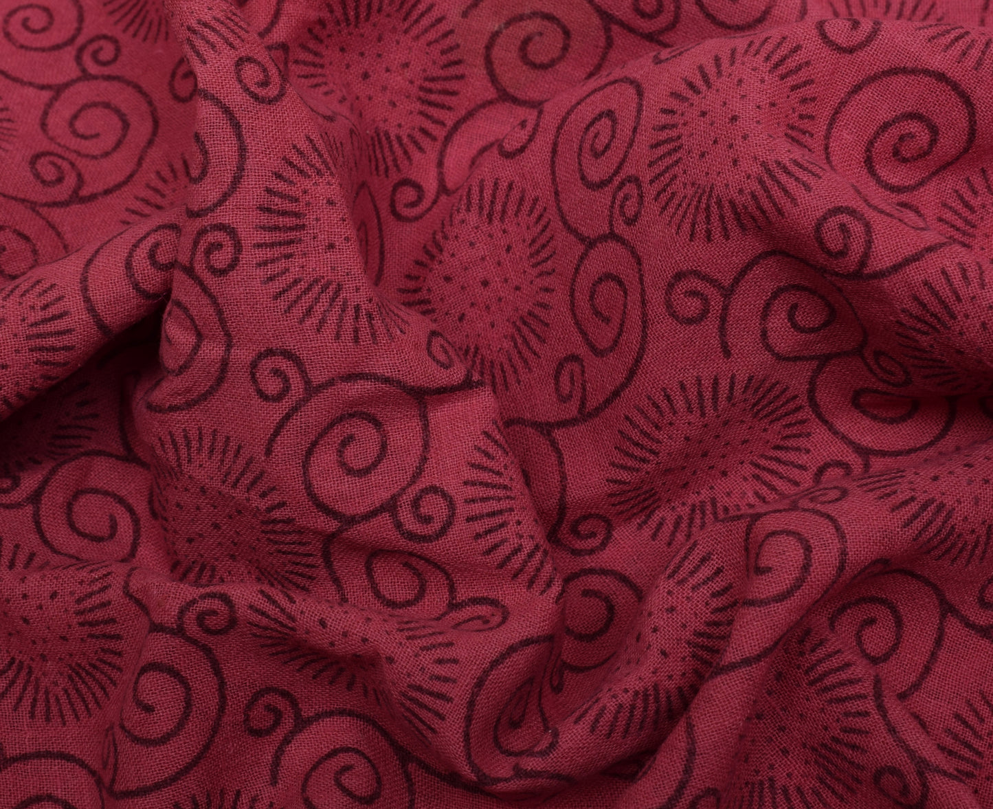 Sushila Vintage Pink Saree 100% Pure Cotton Printed Floral Soft Craft Fabric
