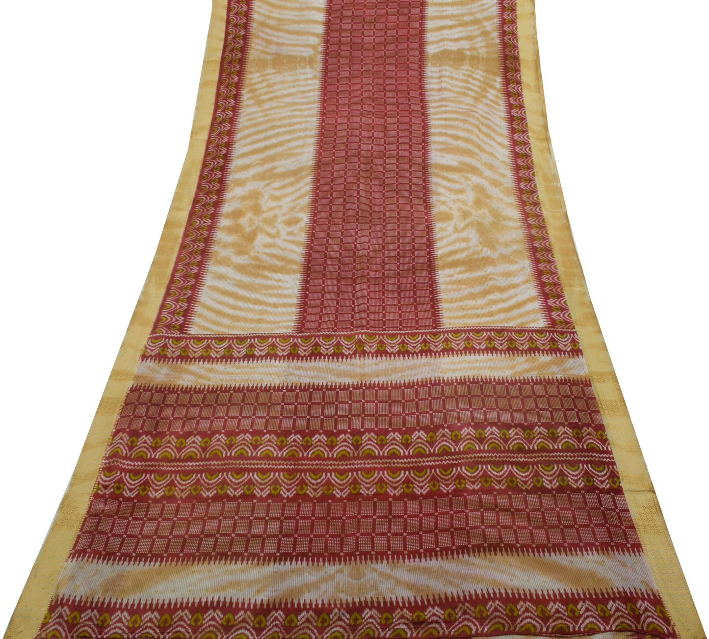 Sushila Vintage Indian Saree 100% Pure Cotton Printed 5 Yard Soft Craft Fabric