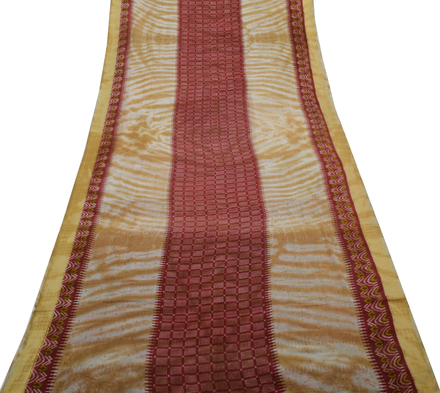 Sushila Vintage Indian Saree 100% Pure Cotton Printed 5 Yard Soft Craft Fabric
