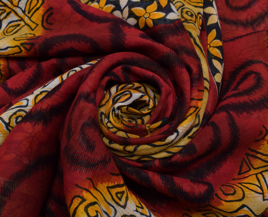 Sushila Vintage Multi-Color Saree 100% Pure Cotton Printed Paisley Soft Fabric