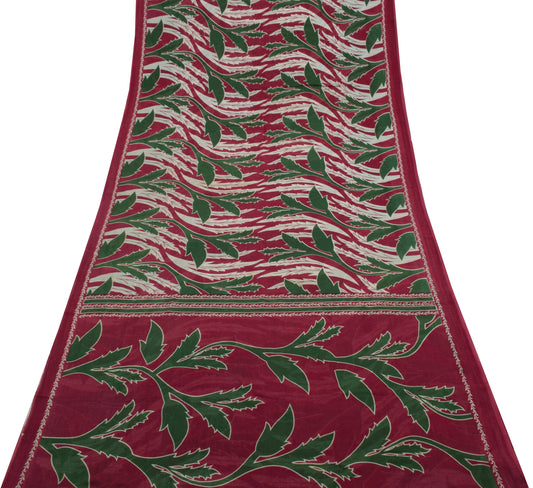 Sushila Vintage Indian Saree 100% Pure Cotton Printed Floral Soft Craft Fabric