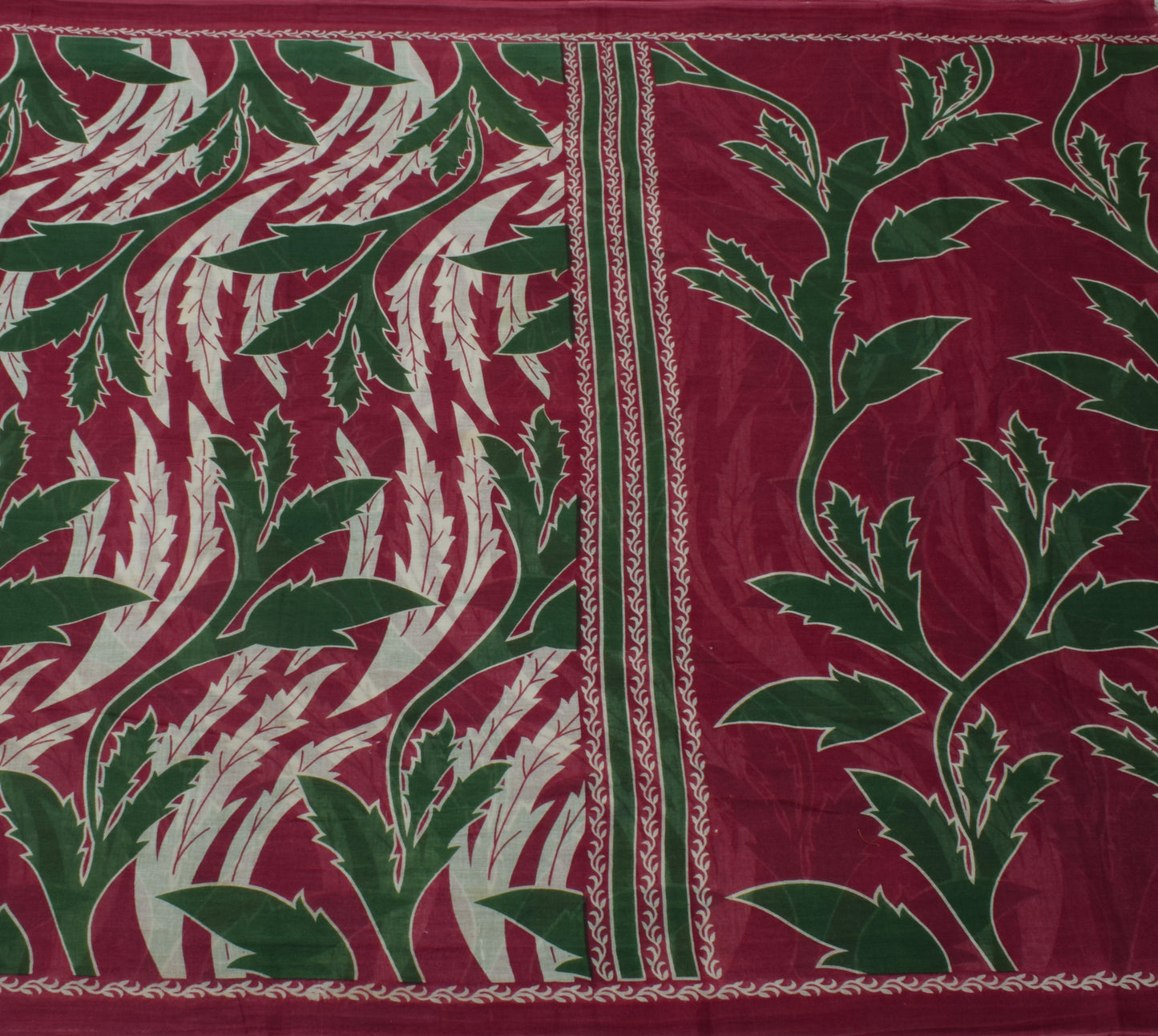 Sushila Vintage Indian Saree 100% Pure Cotton Printed Floral Soft Craft Fabric