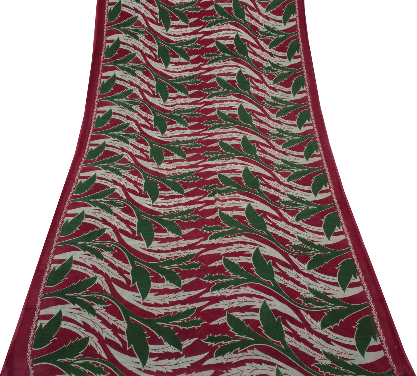 Sushila Vintage Indian Saree 100% Pure Cotton Printed Floral Soft Craft Fabric