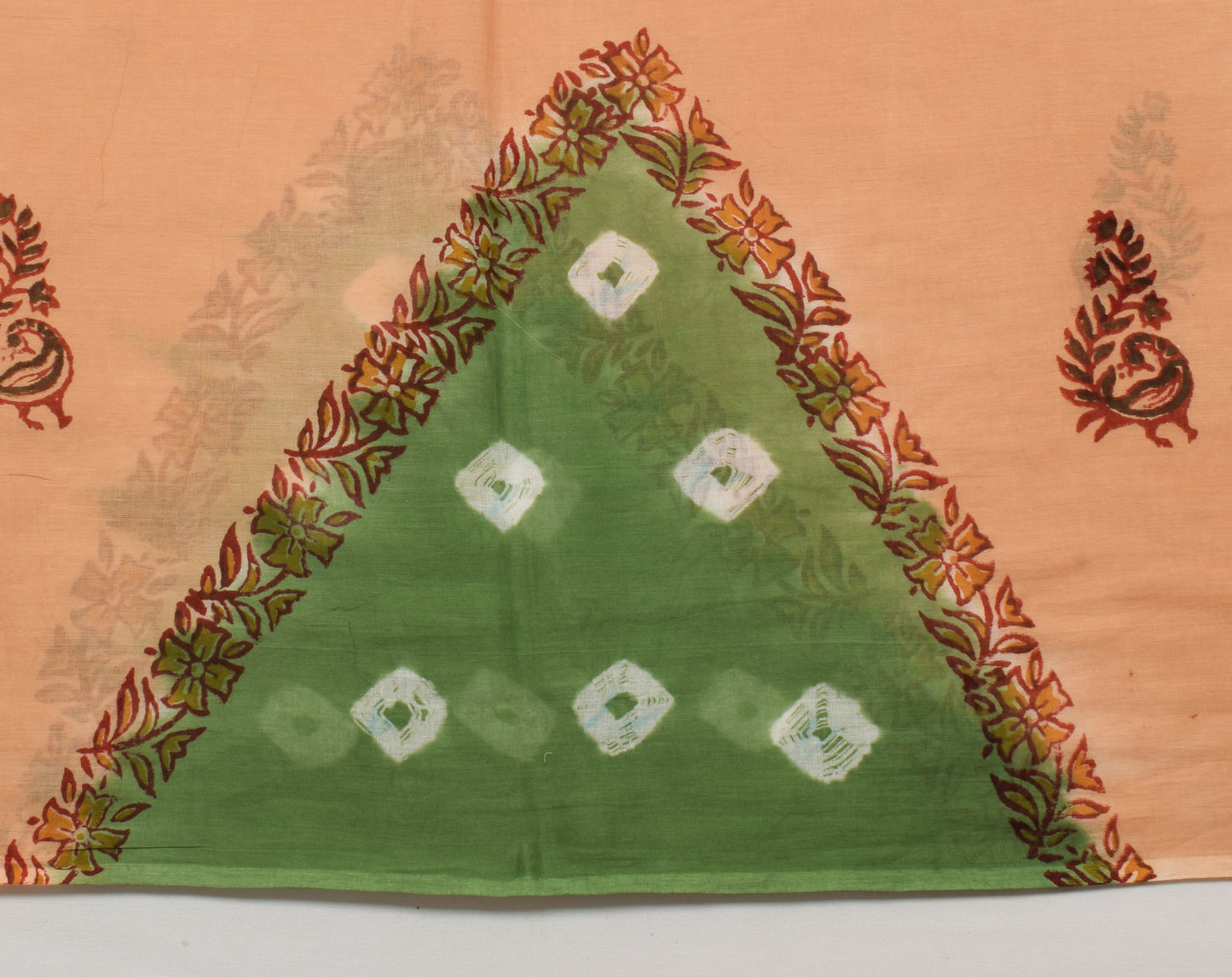 Sushila Vintage Indian Saree Pure Cotton Printed Peacock Soft Craft Sari Fabric