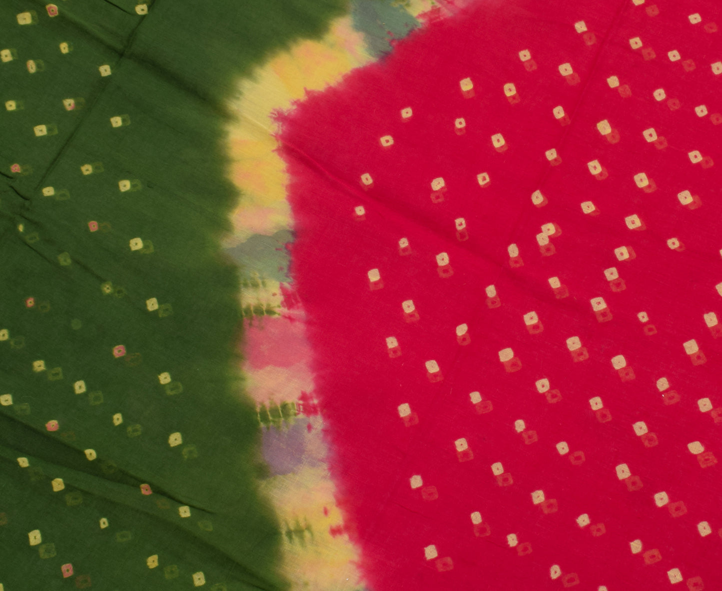 Sushila Vintage Indian Saree 100% Pure Cotton Bandhani Printed Soft Craft Fabric