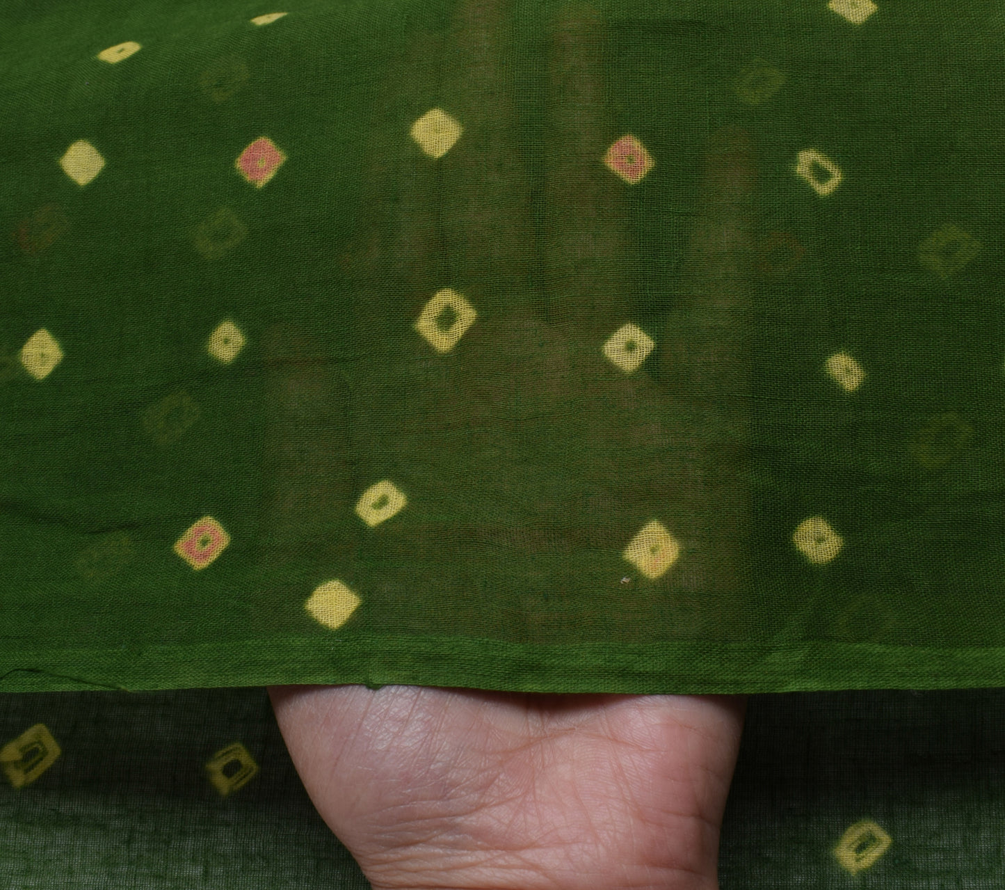 Sushila Vintage Indian Saree 100% Pure Cotton Bandhani Printed Soft Craft Fabric