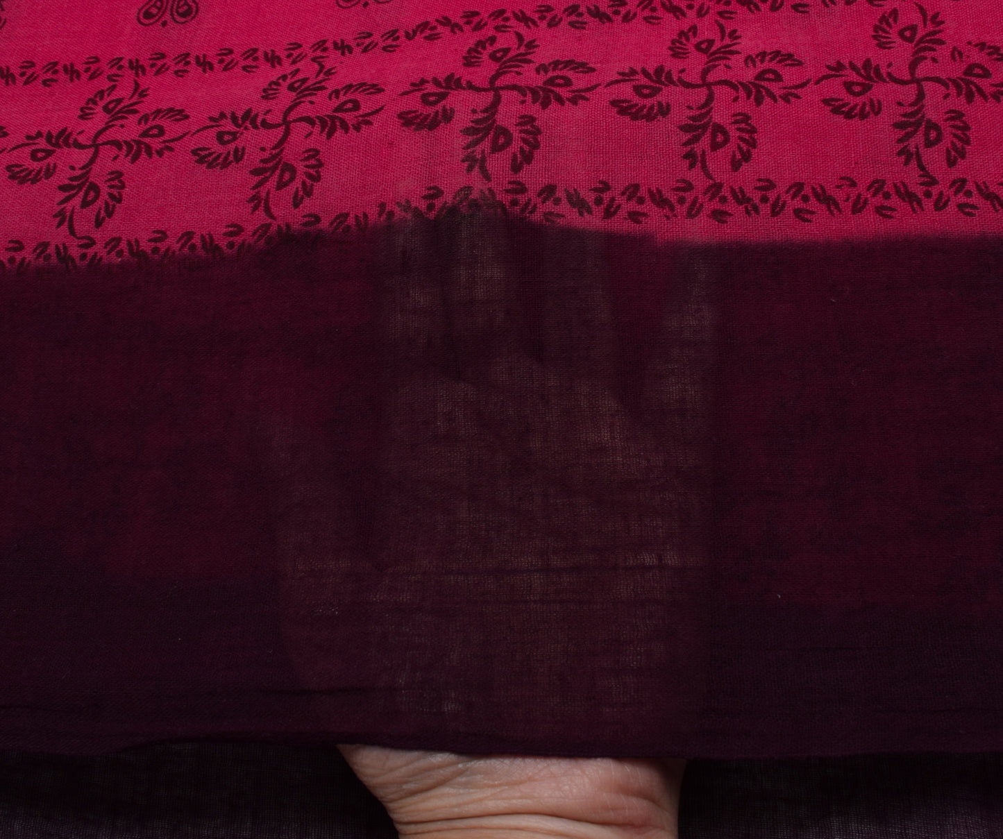 Sushila Vintage Dark Pink Saree Pure Cotton Printed Floral Soft Craft Fabric