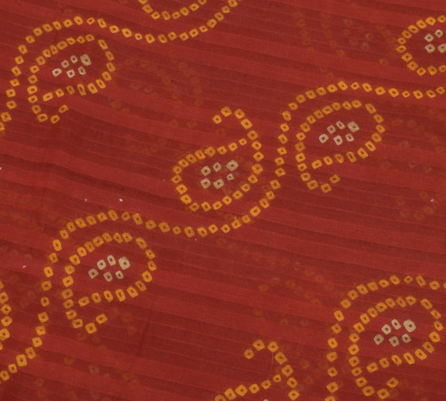 Sushila Vintage Maroon Saree 100% Pure Cotton Bandhani Printed Soft Craft Fabric