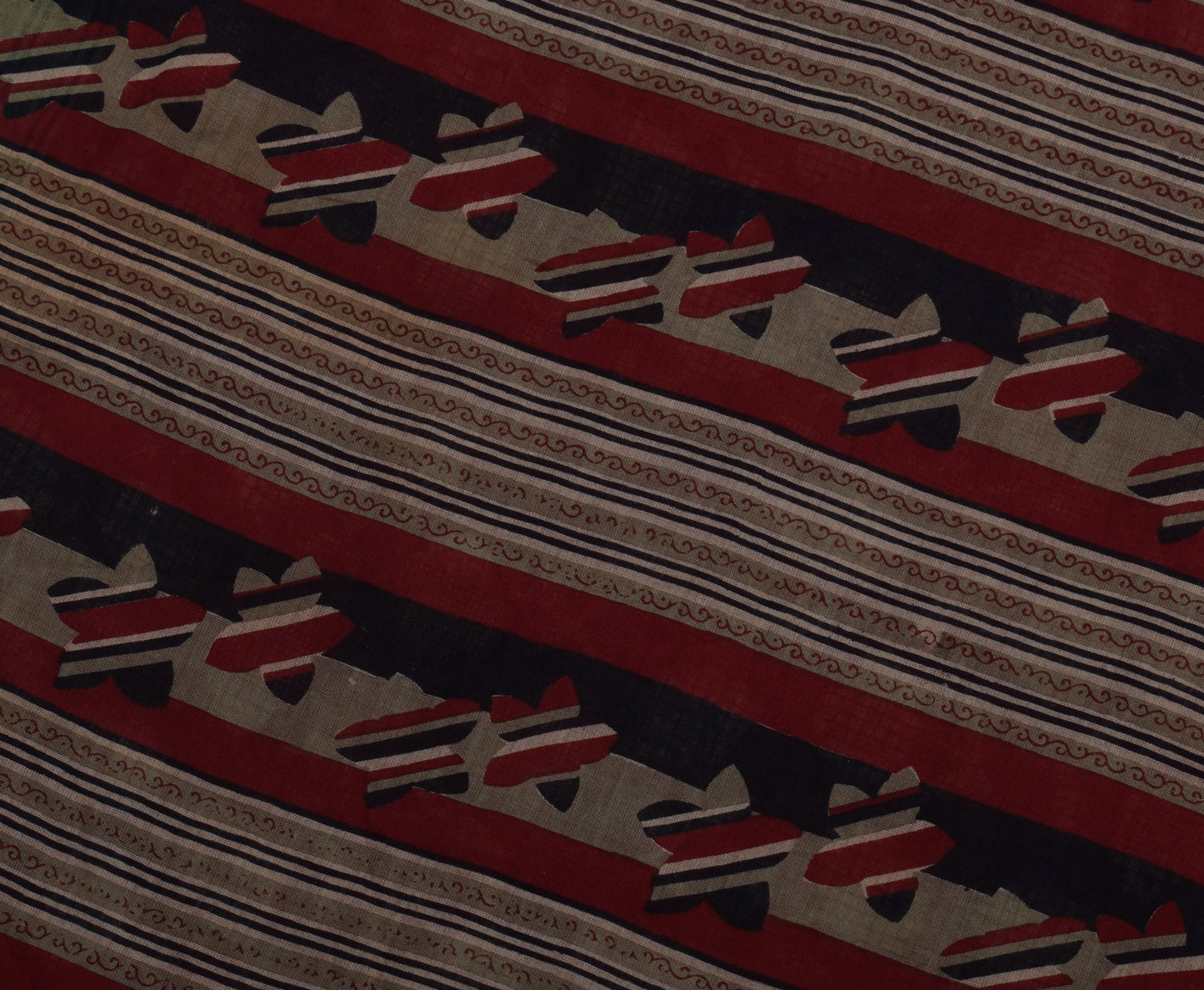 Sushila Vintage Maroon Saree 100% Pure Cotton Printed Floral Soft Craft Fabric
