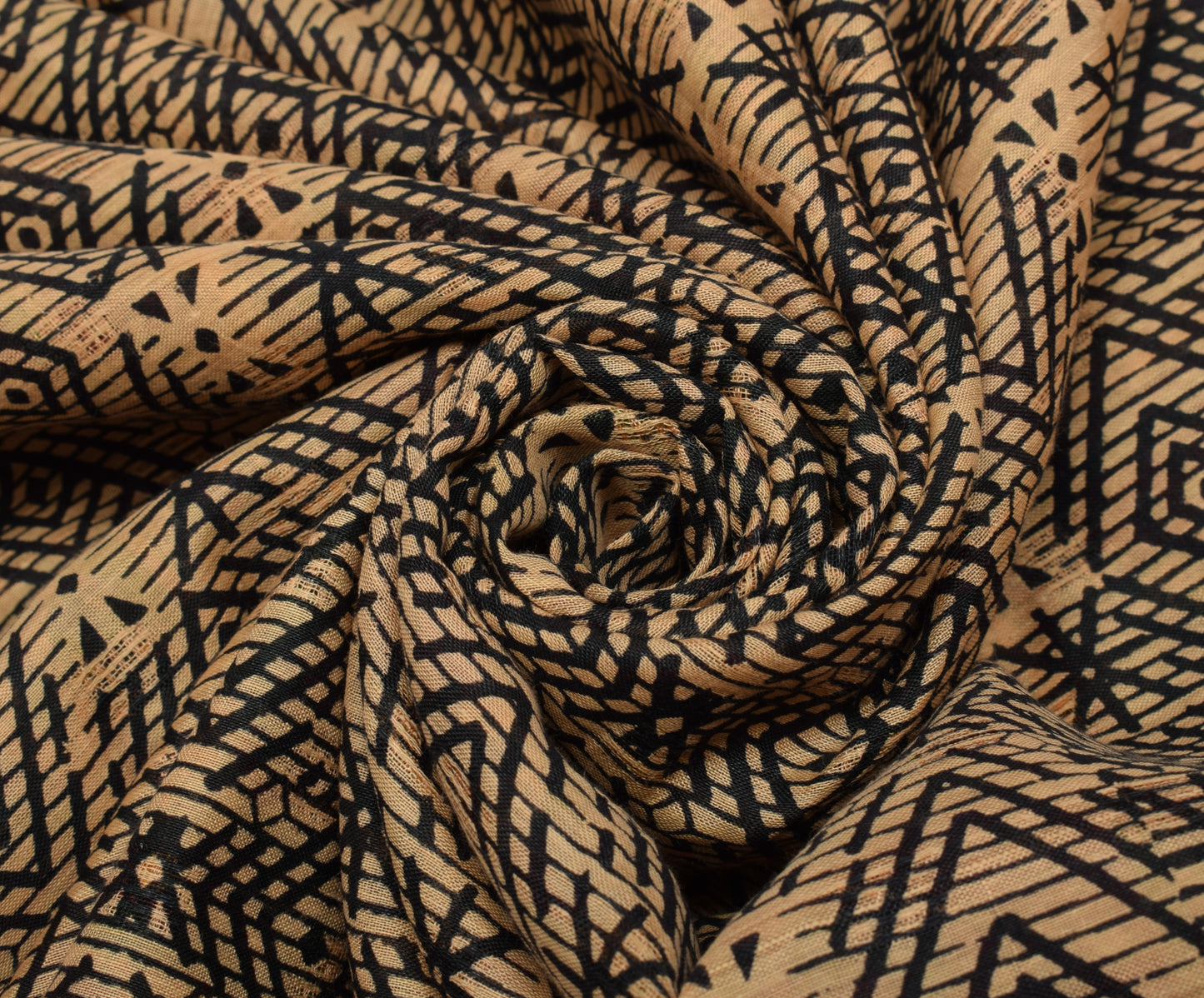 Sushila Vintage Cream Indian Saree 100% Pure Cotton Printed 5 Yard Craft Fabric