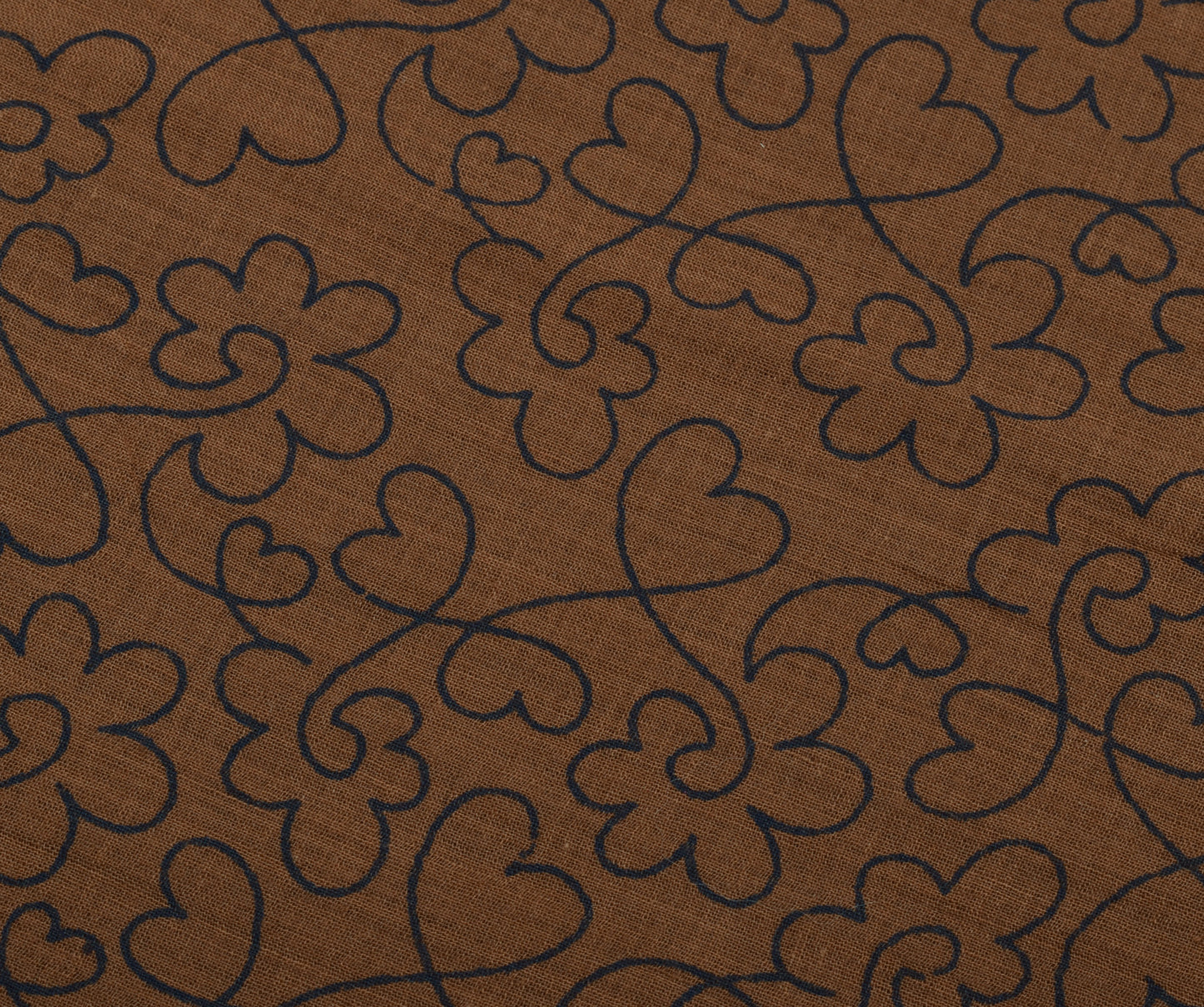 Sushila Vintage Brown Saree 100% Pure Cotton Printed Floral Soft Craft Fabric