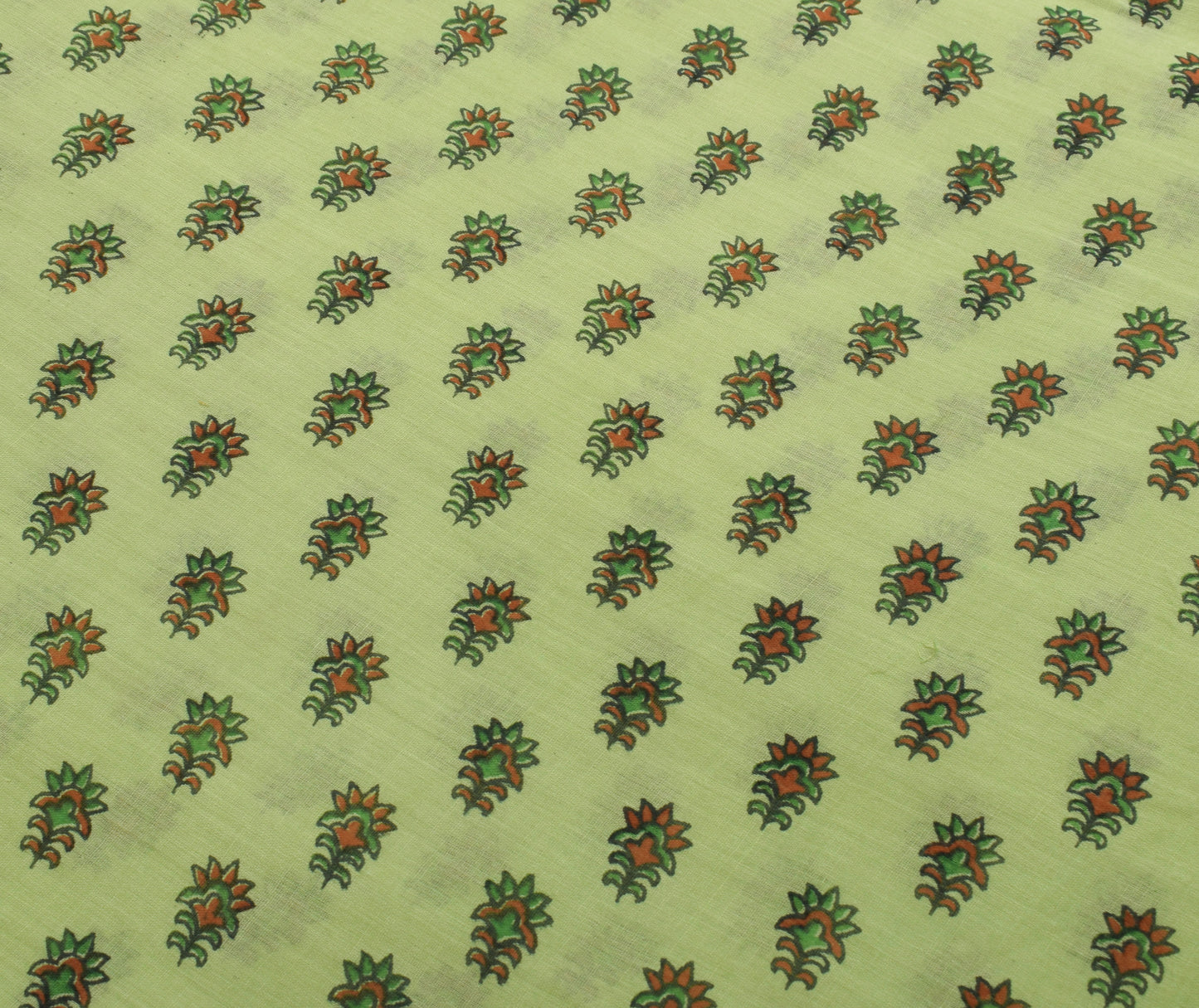 Sushila Vintage Green Saree 100% Pure Cotton Printed Floral Soft Craft Fabric