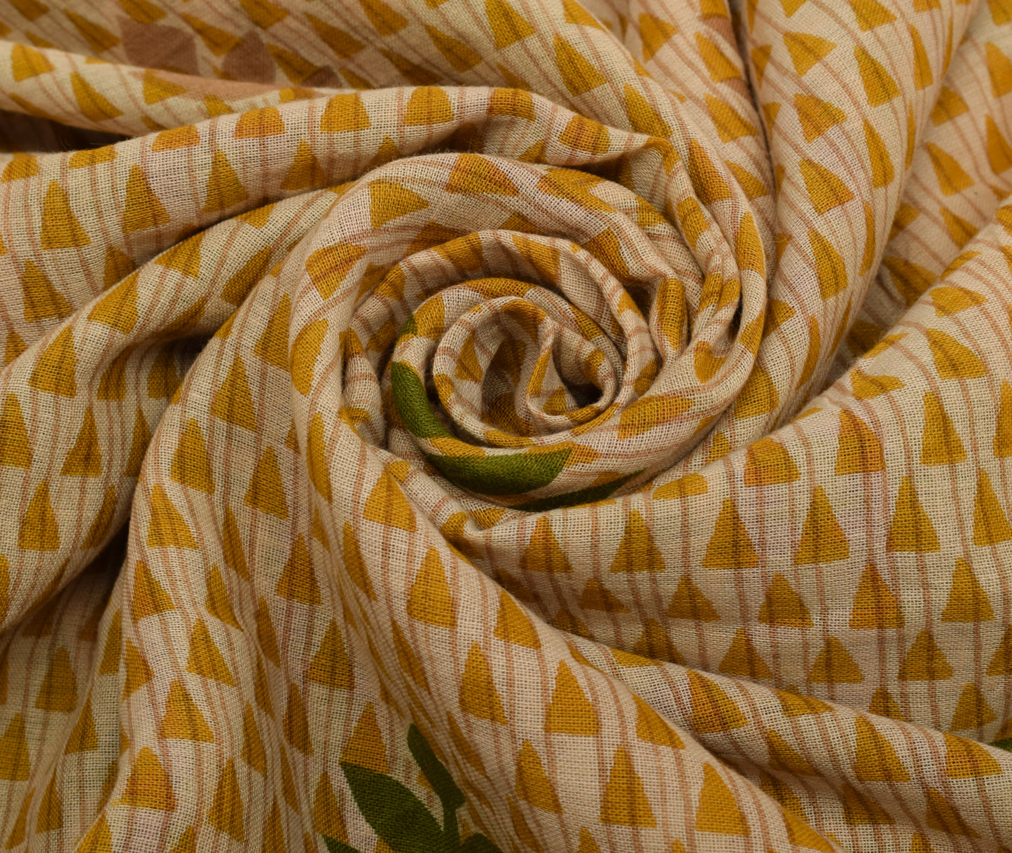 Sushila Vintage Cream Saree 100% Pure Cotton Printed Floral Soft Craft Fabric