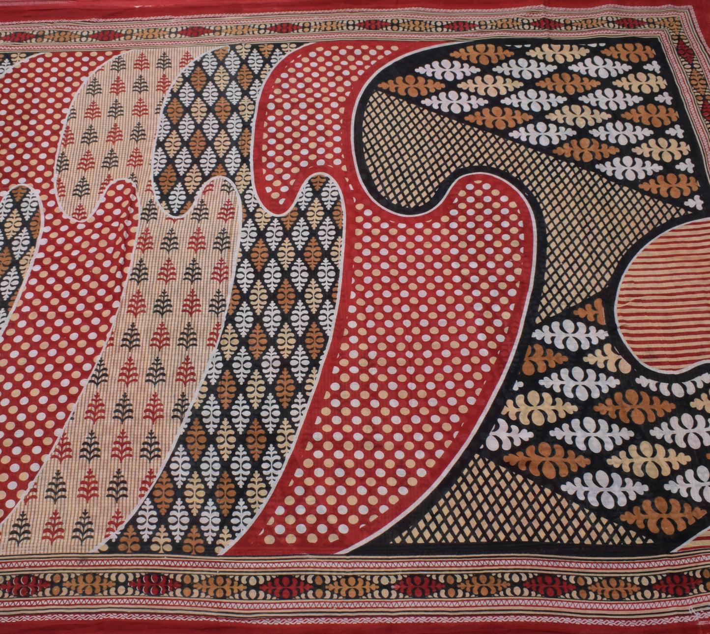 Sushila Vintage Indian Saree 100% Pure Cotton Printed 5 Yard Soft Craft Fabric