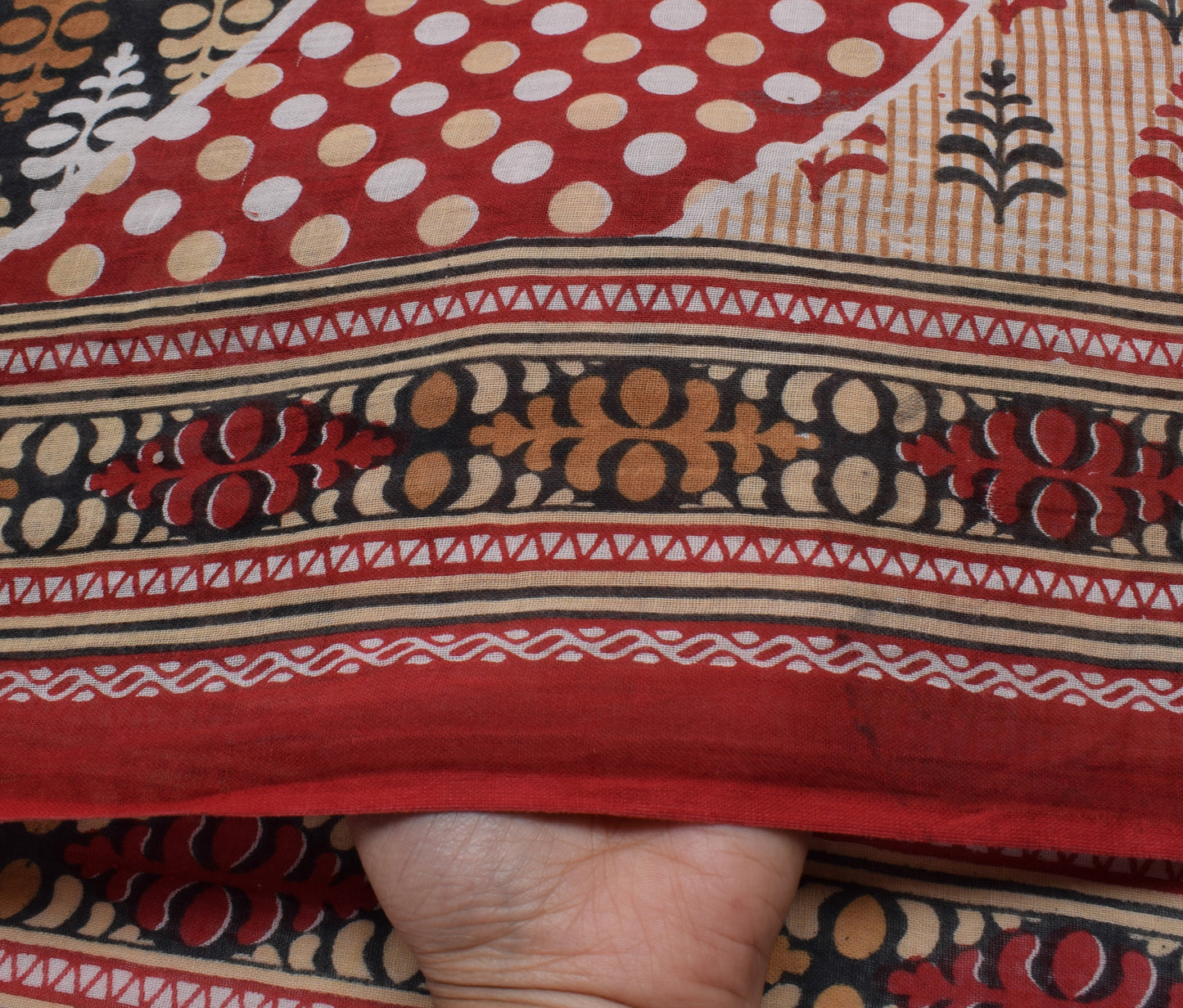 Sushila Vintage Indian Saree 100% Pure Cotton Printed 5 Yard Soft Craft Fabric