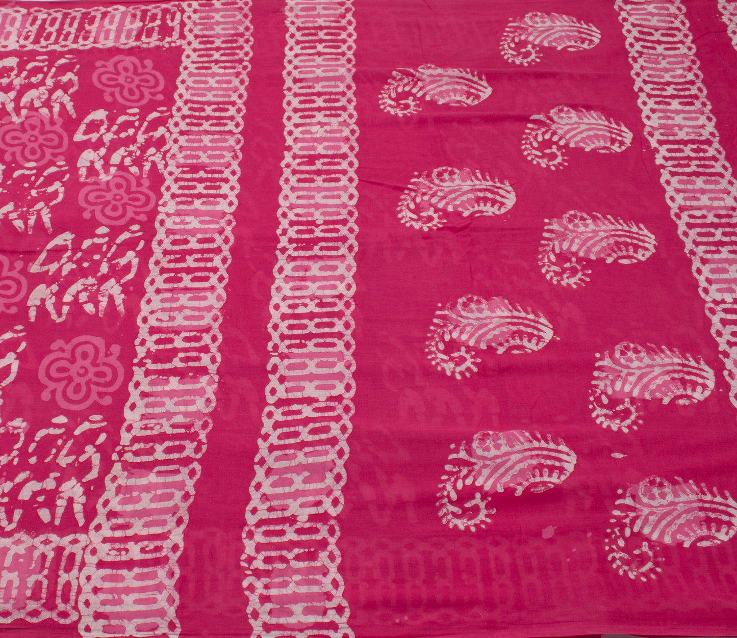 Sushila Vintage Pink Saree 100% Pure Cotton Printed Floral Soft Craft Fabric