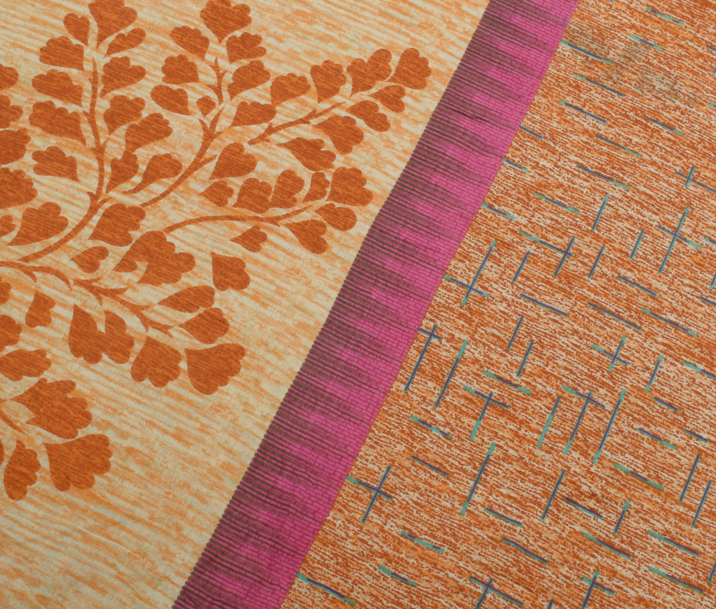 Sushila Vintage Indian Saree 100% Pure Cotton Printed 5 Yard Soft Craft Fabric