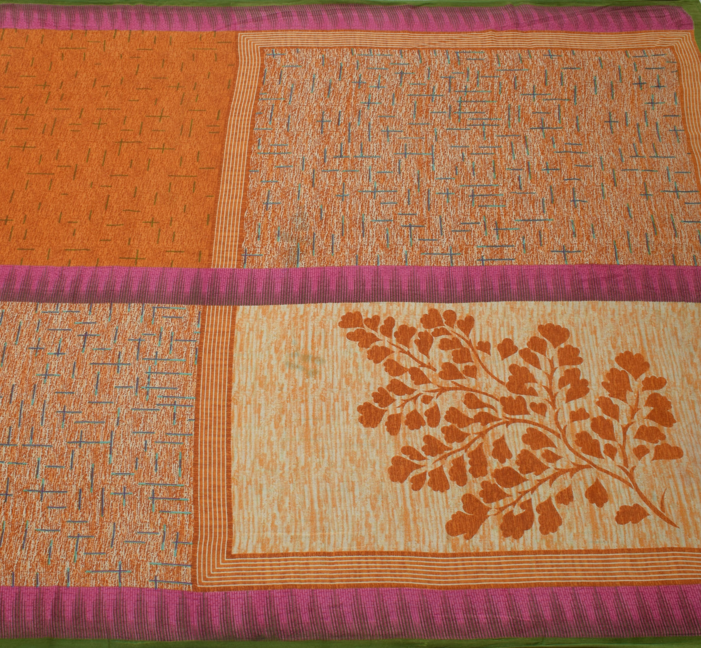 Sushila Vintage Indian Saree 100% Pure Cotton Printed 5 Yard Soft Craft Fabric
