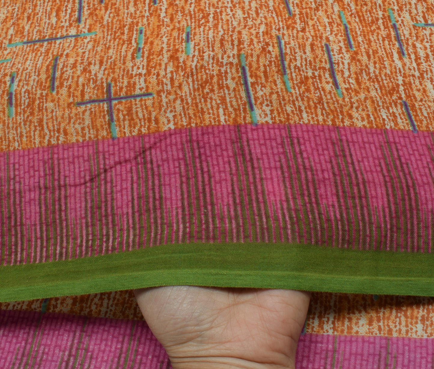 Sushila Vintage Indian Saree 100% Pure Cotton Printed 5 Yard Soft Craft Fabric