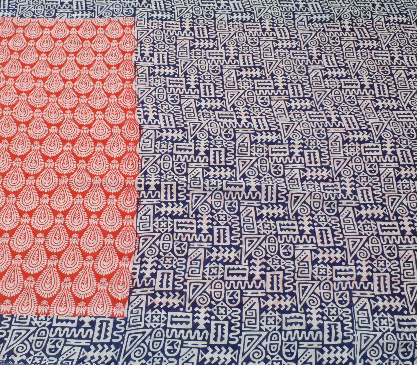 Sushila Vintage Red Saree 100% Pure Cotton Printed Floral 5 Yard Craft Fabric