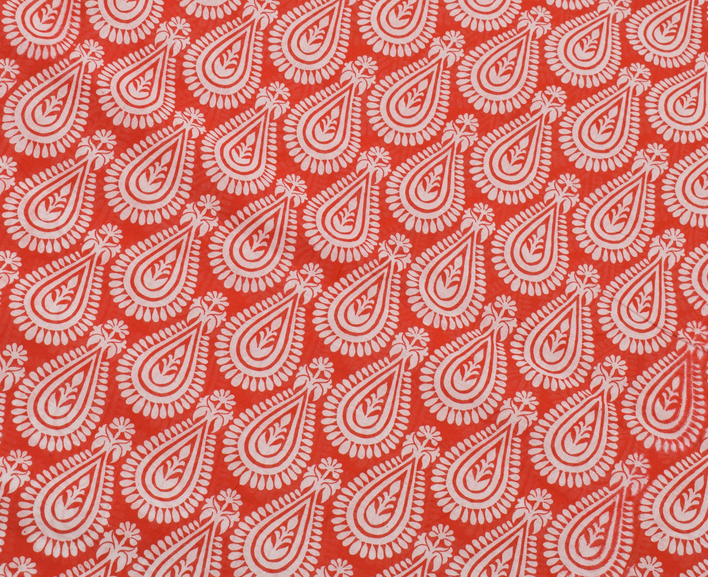 Sushila Vintage Red Saree 100% Pure Cotton Printed Floral 5 Yard Craft Fabric